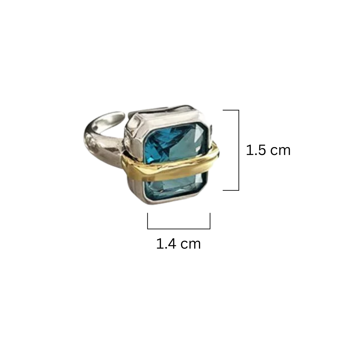 טבעת כסף עם זירקון כחול