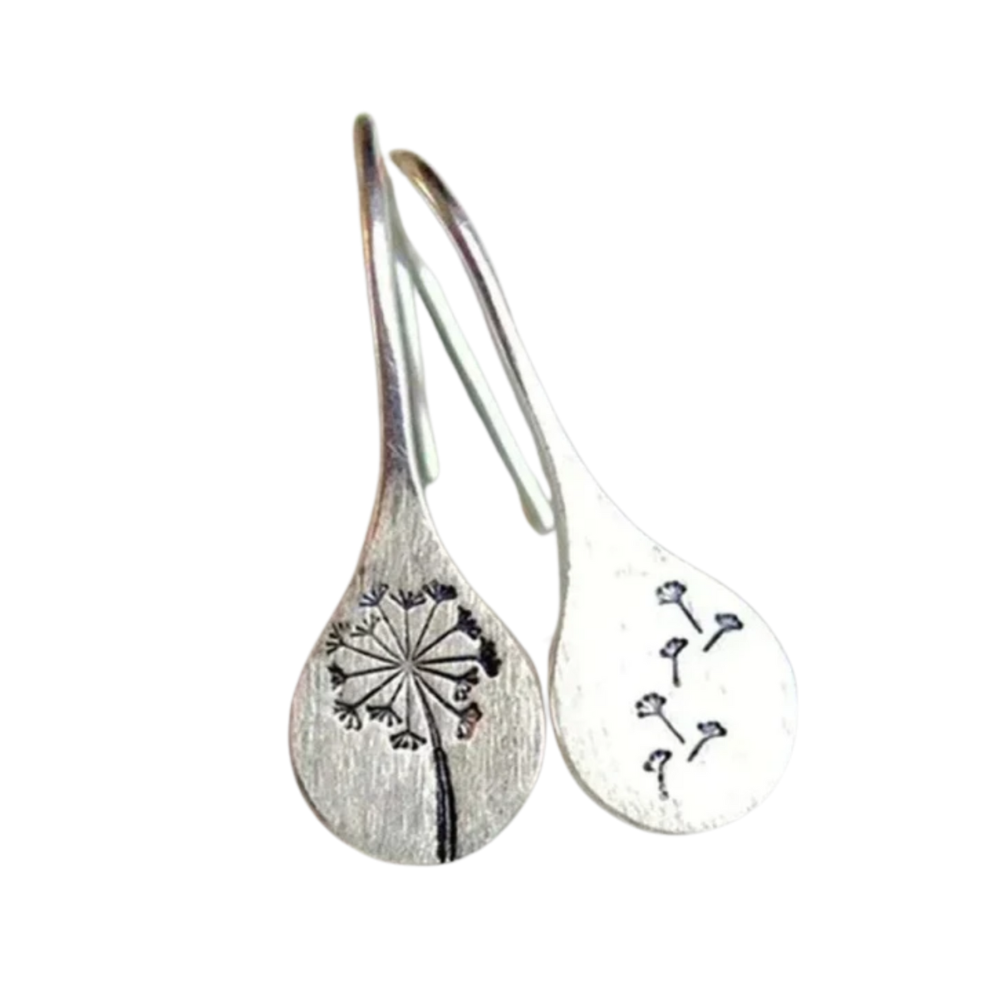 עגילי כסף אלגנטיים בעיצוב עלי אבקת חלב (דלדניון)