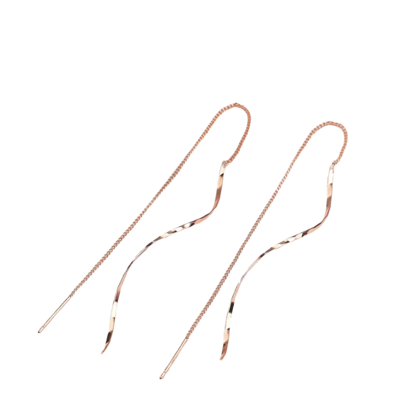 עגילים ארוכים עם עיצוב גלי