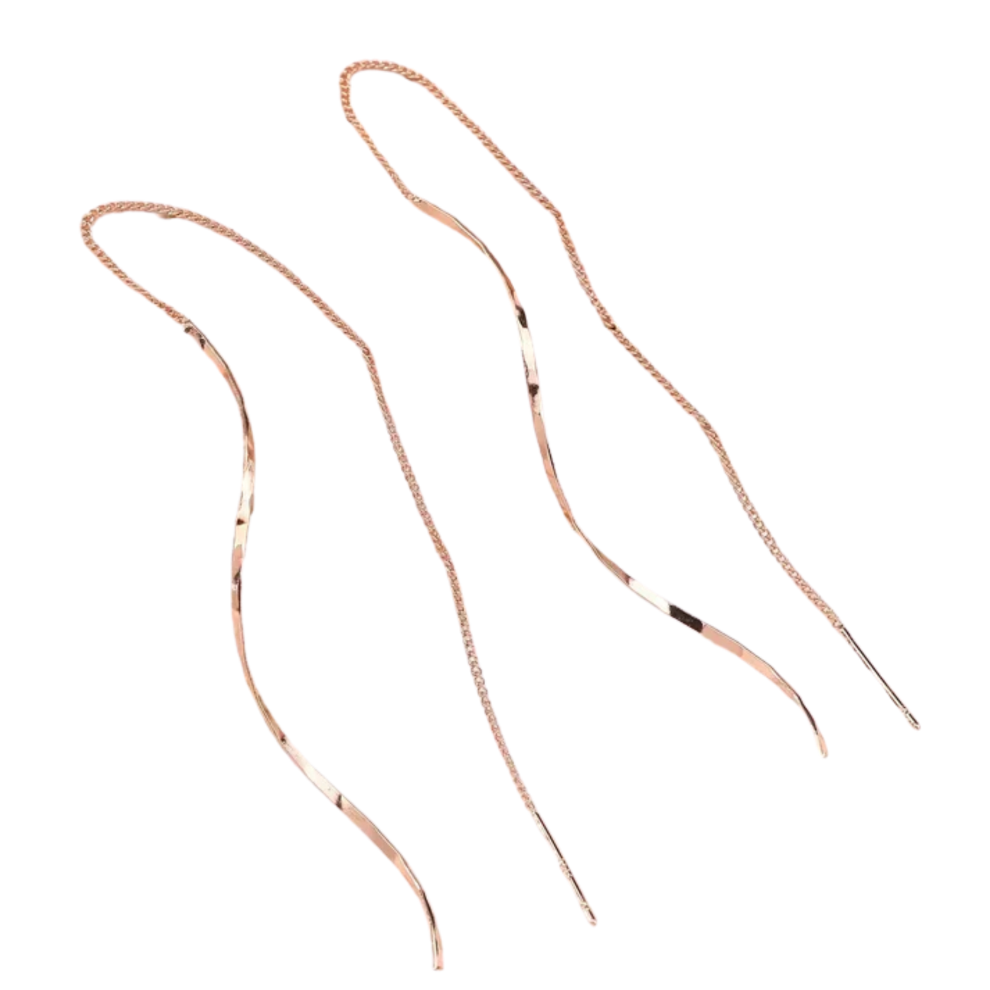 עגילים ארוכים עם עיצוב גלי