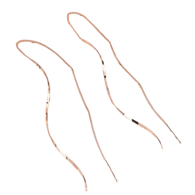 עגילים ארוכים עם עיצוב גלי