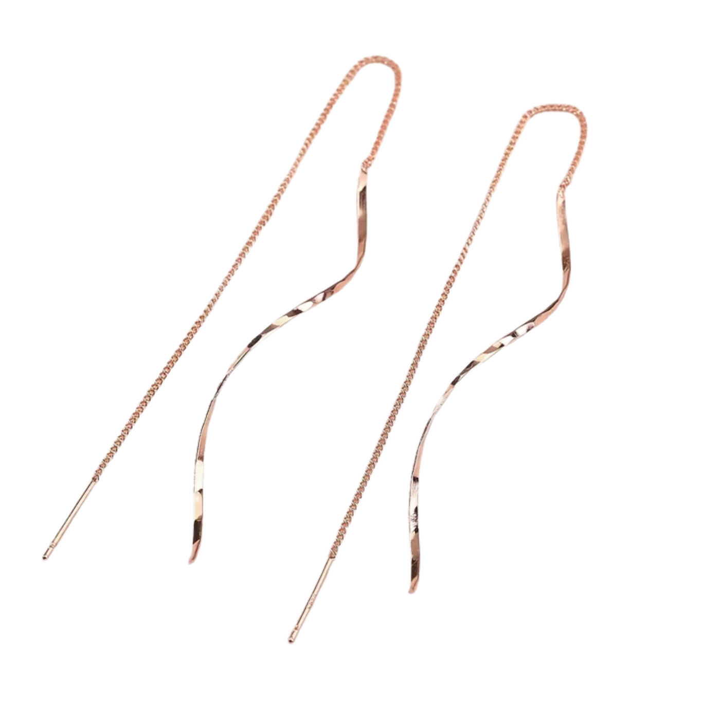 עגילים ארוכים עם עיצוב גלי