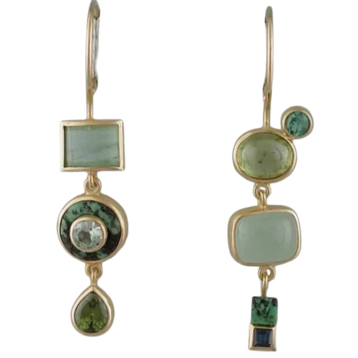 עגילי טיפה ירוקים רטרו