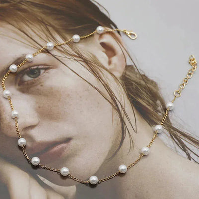 שרשרת פנינים בזהב