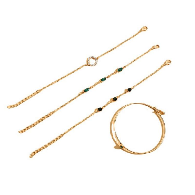 סט צמידי עלים זהב ליאל