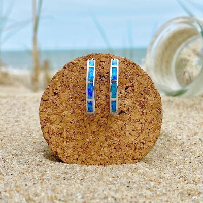 עגילי אופל מכסף בהשראת האוקיינוס