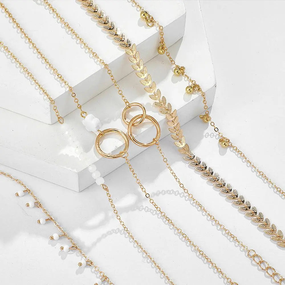 חבילת צמידי בוהו בזהב