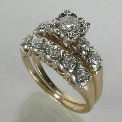 טבעת זהב וינטג' עם נצנצים