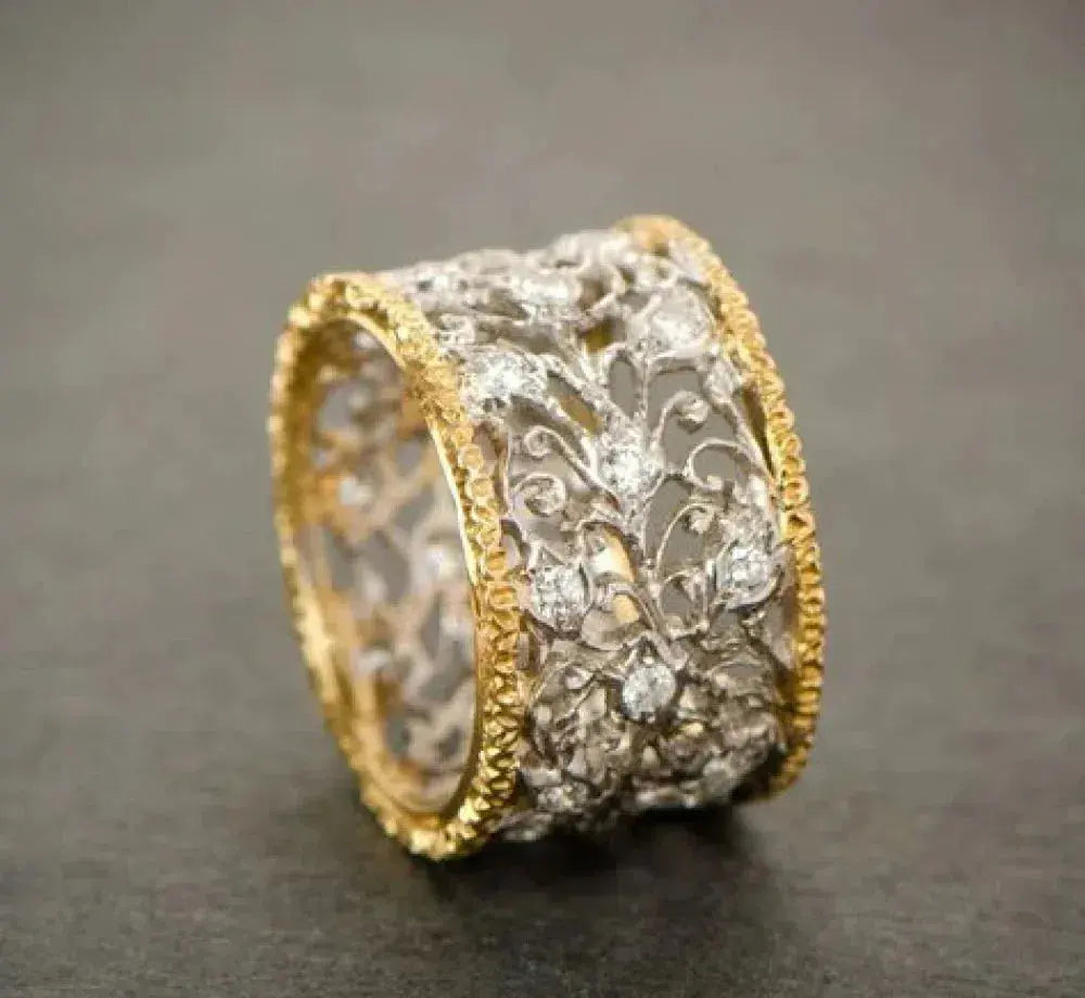 טבעת קיסוס זירקוניה וינטג'